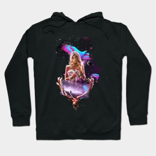 galaxy deer bird space Hoodie